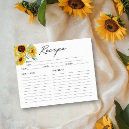 Rustikale Chic Sunflower Brautparty Rezept Card
