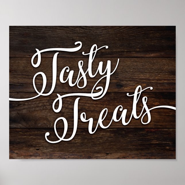 Rustikale Chic TASTY-LECKEREIEN signieren Print Poster (Vorne)
