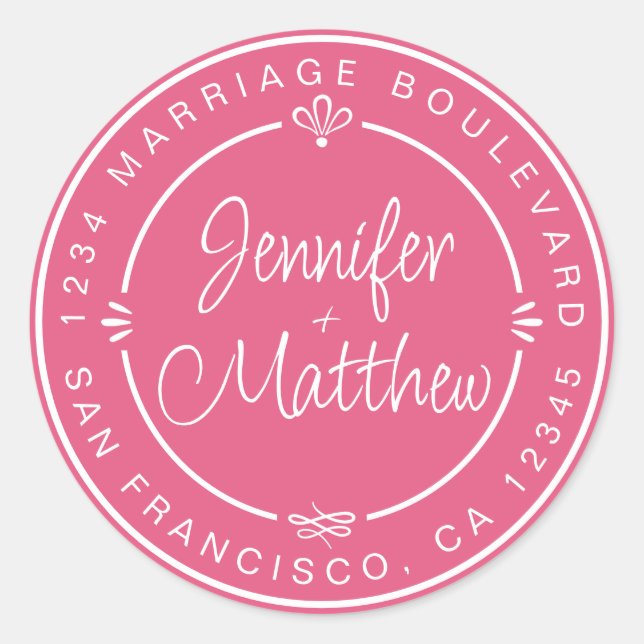 Rustikale Chic Wedding Monogram Rücksendeadresse P Runder Aufkleber (Vorderseite)