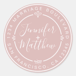 Rustikale Chic Wedding Monogram Rücksendeadresse P Runder Aufkleber