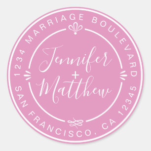 Rustikale Chic Wedding Monogram Rücksendeadresse P Runder Aufkleber