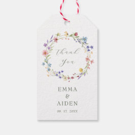 Rustikale Chic Wildblume Wreath Garden Wedding Geschenkanhänger