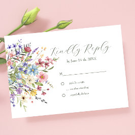 Rustikale Chic Wildblumen Garden Wedding RSVP Karte