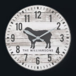Rustikale Chippy-Planeten - Name Schafe Große Wanduhr<br><div class="desc">Rustic Chippy Planks Custom Familienname Sheep Large Farmhouse Style Clock verfügt über einen weißen chippy Holz Hintergrund, mit einem Wollschaf und ist mit Ihrem Namen personalisiert. Teil einer Sammlung. Wenn Sie Hilfe bei der Personalisierung Ihrer Uhr benötigen oder wenn Sie Artikel koordinieren möchten, zögern Sie bitte nicht, mich per E-Mail...</div>