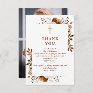 Rustikale Christliche Feier zum Foto Lebensbeerdig Dankeskarte