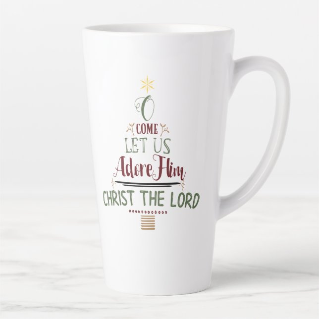 Rustikale Christliche Weihnachtskaroltypografie Milchtasse (Rechts)