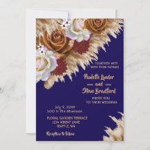 Rustikale Cinnamon Rose Wildblume Navy Blue Weddin