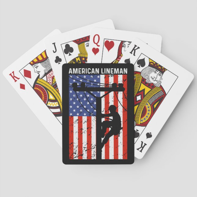 Rustikale Classic American Lineman USA Flag Spielkarten (Rückseite)