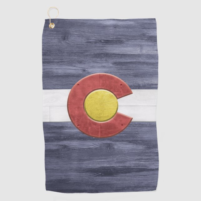 Rustikale Colorado-Flagge Golfhandtuch (Vorderseite)