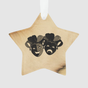 Rustikale Comedy und Tragedy Theaterdesign Ornament