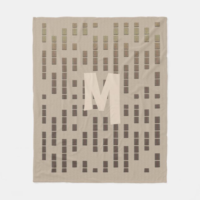 Rustikale Coole Urban Look Riesenmonogramm Fleecedecke (Vorderseite)