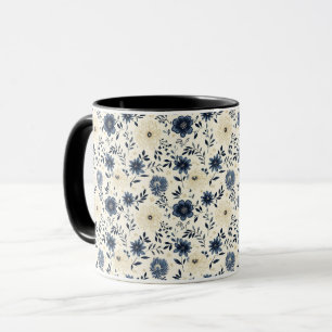 Rustikale Cottagecore Blaue Blumen Garten Tasse