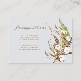 Rustikale Cotton Floral Wedding Card Begleitkarte