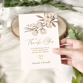 Rustikale Cotton Floral Wedding Dankeskarte
