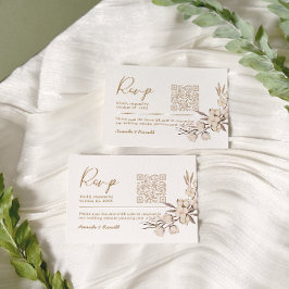 Rustikale Cotton Floral Wedding RSVP Karte