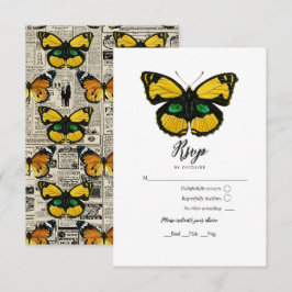 Rustikale Country Butterfly RSVP-Karte RSVP Karte