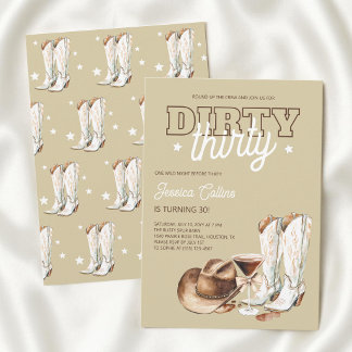 Rustikale Country-Dirty-Thirty-Geburtstagsfeier zu Einladung