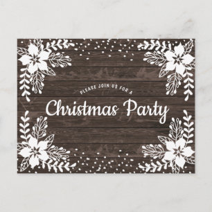 Rustikale Country Floral Weihnachten Party Einladu Postkarte