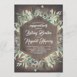 Rustikale Country Greenery Barn Engagement Party Einladung