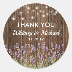 Rustikale Country Lavender Lights Gastgeschenk Hoc Runder Aufkleber