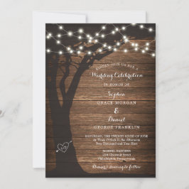 Rustikale Country String Lights Hochzeitseinladung Einladung