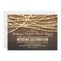 Rustikale Country String Lights und Holzverheiratu