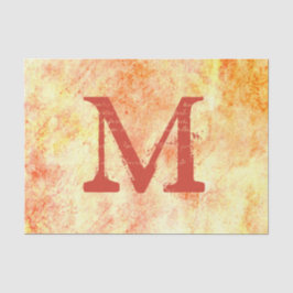 Rustikale Country Textur Blassgelbe Rost Monogramm Seidenpapier