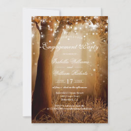 Rustikale Country Tree String Lights Engagement Pa Einladung
