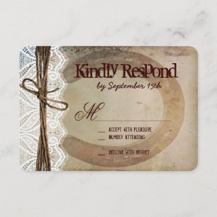 Rustikale Country Western Horseshoe Wedding RSVP C Karte