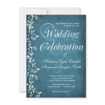 Rustikale Country Wirbel Blue Wedding Einladungen