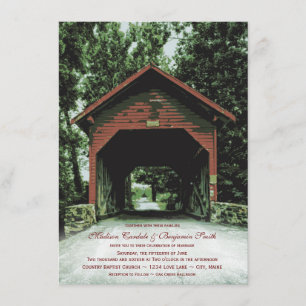 Rustikale Covered Bridge Country Hochzeitseinladun Einladung