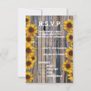 Rustikale Cowboy-Sonnenblume Land Blüte R.S.V.P RSVP Karte