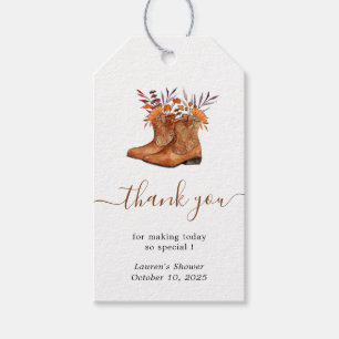 Rustikale Cowboy-Stiefel Danke, dass du Gift-Tags Geschenkanhänger