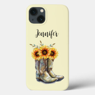 Rustikale Cowboystiefel mit Sonnenblumen Case-Mate iPhone Hülle