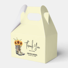 Rustikale Cowboystiefel mit Sonnenblumen Hochzeit Geschenkschachtel