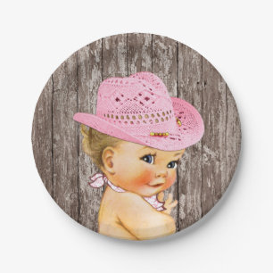 Rustikale Cowgirl-Baby-Party Pappteller