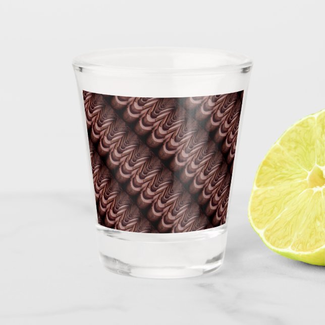 Rustikale Dachziegel mit einzigartiger Perspektive Schnapsglas (Vorderseite)