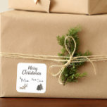 Rustikale Dackel Geschenk Tag Weihnachten Dackel Quadratischer Aufkleber<br><div class="desc">Dackel Hund froh Weihnachtsgeschenk Etikett klebrig</div>