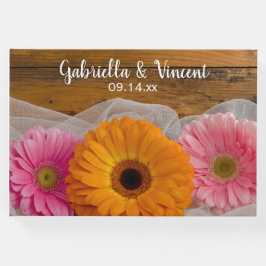 Rustikale Daisy Trio- und Braunwaldlandhochzeit Gästebuch