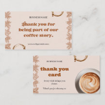 Rustikale Dankeskarten für Kaffeehäuser Geschäfts