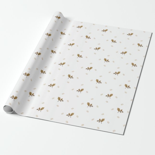 Rustikale Delikatesse Tan Playful Acorn Branch Ges Geschenkpapier (Ungerollt)