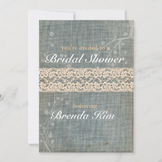 Rustikale Denim Lace Bridal Dusche Einladung