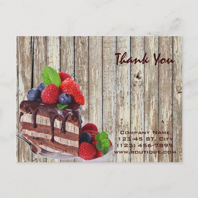 rustikale Desserts, Schokoladenkuchen Postkarte (Vorderseite)