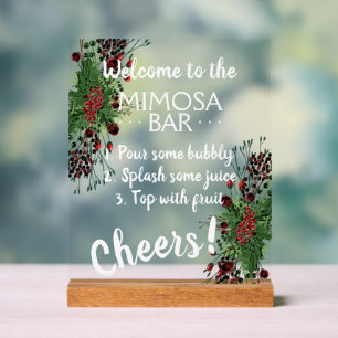 Rustikale Dezember Ferienzeit Berry Holly Wreath Acrylschild