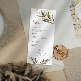 Rustikale Dread Floral Pampas Wedding Menükarte