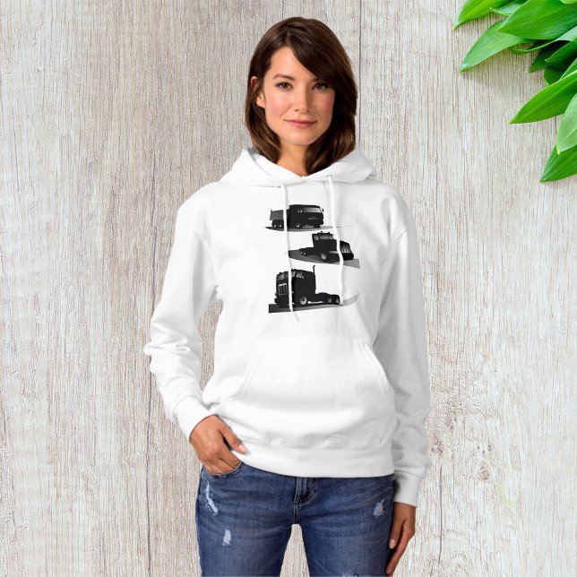 Rustikale Drei-schwarze LKW Vintages LKW-Design Hoodie (Von Creator hochgeladen)