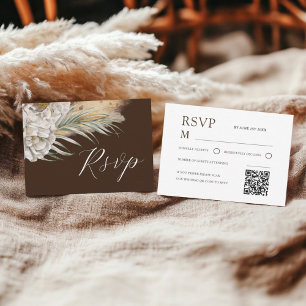 Rustikale dunkelbraune Aquarell-Blumen-RSVP RSVP Karte