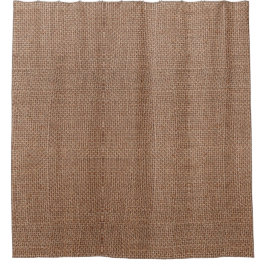 rustikale, dunkelbraune Jute Duschvorhang