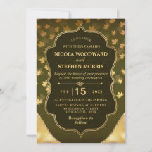 Rustikale dunkelgrüne und goldene Herbstlaube Hoch