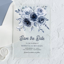 Rustikale dusty Blue Floral Wedding Save the Date
